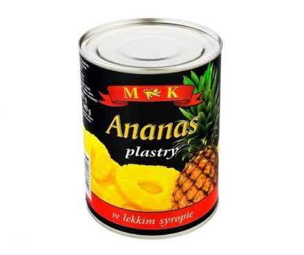 Ananas plastry w lekkim syropie MK 565 g