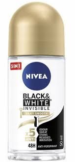 Antyperspirant damski w kulce Nivea Black&White Invisible Silky Smooth 50 ml