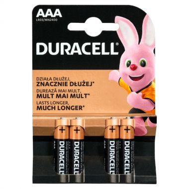 Baterie alkaliczna Duracell AAA LR3 1,5 V (4 sztuki)