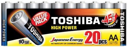 Baterie alkaliczne Toshiba LR06 AA (20 sztuk)