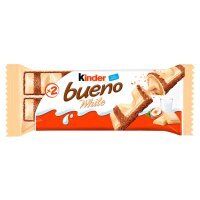 Baton Kinder Bueno White w białej czekoladzie z mleczno-orzechowym nadzieniem 39 g (2 batony)