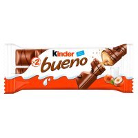 Baton Kinder Bueno z orzechowym nadzieniem w kruchym waflu oblanym mleczną czekoladą 43 g (2 batony)