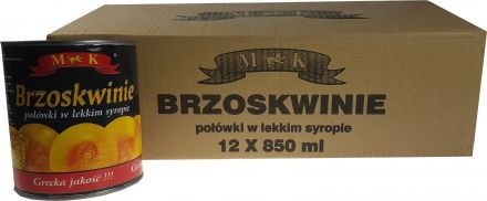 Brzoskwinie połówki w lekkim syropie MK 820 g