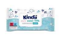 Chusteczki dla dzieci i niemowląt Cleanic Kindii pure water 99% (60 sztuk)