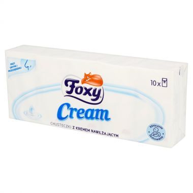 Chusteczki z kremem nawilżającym Foxy Cream (10x10 sztuk)
