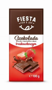 Czekolada mleczna z nadzieniem truskawkowym Fiesta 100 g