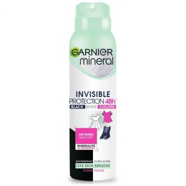 Dezodorant spray Garnier Invisible Protection 48h Floral Touch - Black White Colors 150 ml