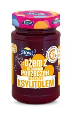 Dżem z czarnych porzeczek Stovit bez dodatku cukrów słodzony ksylitolem 250 g