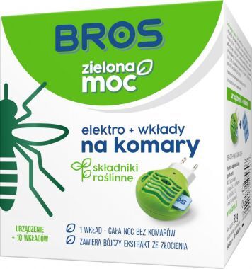 Elektrofumigator na komary zielona moc + 10 wkładów Bros