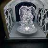 Latarenka dekoracyjna lampion biały LED z aniołkiem 18 cm