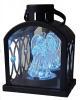 Latarenka dekoracyjna lampion czarny LED z aniołkiem 18 cm