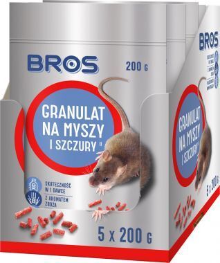 Granulat na myszy i szczury Bros 5x200 g