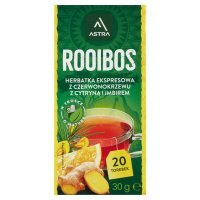 Herbata ekspresowa Astra Rooibos z czerwonokrzewu z cytryną i imbirem  (20 sztuk x 1,5g) 30 g