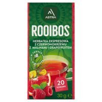 Herbata ekspresowa Astra Rooibos z czerwonokrzewu z malinami i grapefriutem   (20 sztuk x 1,5g) 30 g