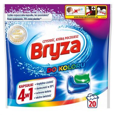 Kapsułki do prania Bryza 4w1 do koloru 400 g (20 prań)
