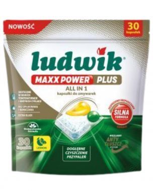 Kapsułki do zmywarek Ludwik Maxx Power Plus All in One Lemon (30 sztuk)