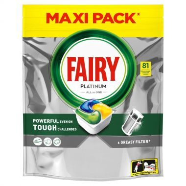 Kapsułki do zmywarki Fairy Platinum Cytryna All In One (81 sztuk)