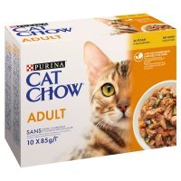 Karma dla kota Cat Chow Adult z kurczakiem i cukinią w galaretce 850 g (10 x 85 g)