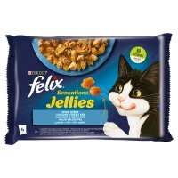 Karma dla kota Felix Sensations Jellies smaki rybne w galaretce 340 g (4 x 85 g) x 12 opakowań