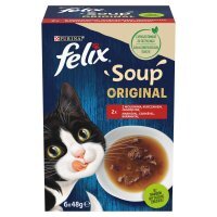 Karma dla kota Felix Soup Original z mięsem (6 x 48 g) x 8 opakowań