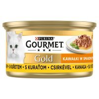 Karma dla kota Gourmet Gold kawałki w smakowitym sosie z kurczakiem 85 g (12 sztuk)