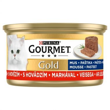 Karma dla kota Gourmet Gold mus z wołowiną 85 g (12 sztuk)