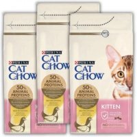 Karma dla kota Purina Cat Chow Kitten bogata w kurczaka 1,5 kg 2+1 GRATIS