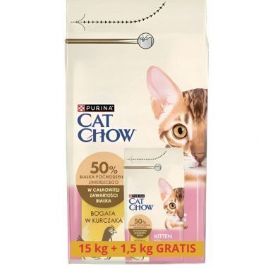 Karma dla kota Purina Cat Chow Kitten bogata w Kurczaka 16,5 kg