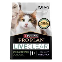 Karma dla kota Purina Pro Plan LiveClear po zabiegu sterylizacji bogata w indyka 2,8 kg