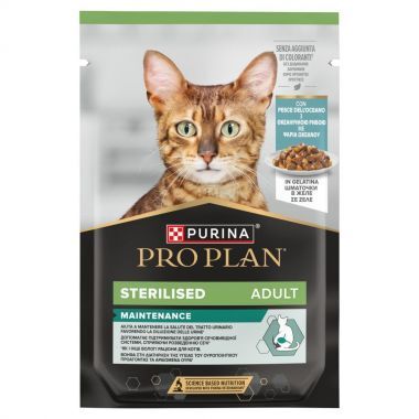 Karma dla kota Purina Pro Plan Sterilised Adult Maintenance kawałki z rybami oceanicznymi w galaretce 85 g (26 sztuk)