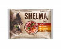Karma dla kota Shelma wołowina,indyk,kurczak,kaczka (4 x 85g)