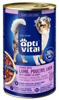 Karma dla psa OptiVital z jagnięciną, wątróbka i marchewką w sosie 1250 g