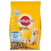 Karma dla psa Pedigree Vital Protection Junior z kurczakiem i ryżem średnie rasy 500 g
