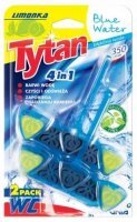 Kostka do WC 4 w1 barwiąca wodę Tytan Blue Water Limonka 2x40 g