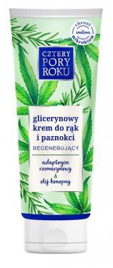 Krem do rąk i paznokci Cztery Pory Roku glicerynowy regenerujący adaptogen rozmarynowy i olej konopny 100 ml