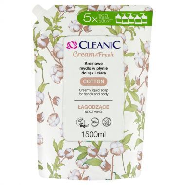 Kremowe mydło w płynie do rąk i ciała Cleanic Cream&Fresh Cotton 1500 ml