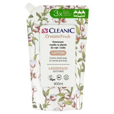 Kremowe mydło w płynie do rąk i ciała Cleanic Cream&Fresh Cotton 900 ml