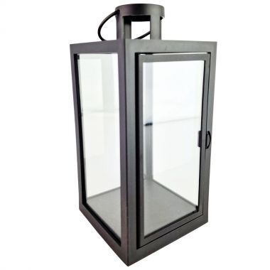 Latarenka dekoracyjna lampion czarny 21 cm