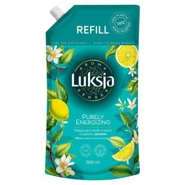 Mydło w płynie Luksja Aroma Senses Pielęgnujące o zapachu cytrusów opakowanie uzupełniające 900 ml