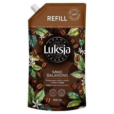 Mydło w płynie Luksja Aroma Senses Pielęgnujące o zapachu kawy opakowanie uzupełniające 900 ml