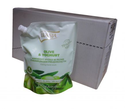 Nawilżające mydło w płynie Luksja Creamy Olive & Aloe Vera zapas 900 ml