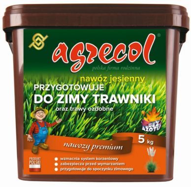 Nawóz jesienny Agrecol przygotowuje do zimy trawniki oraz trawy ozdobne 5 kg