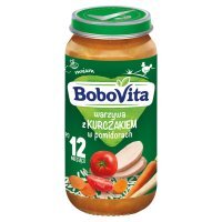 Obiadek BoboVita Warzywa z kurczakiem w pomidorach po 12 miesiącu 250 g