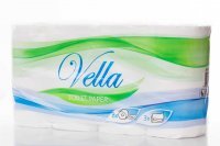 Papier toaletowy 3 warstwowy Vella 100 % biały celuloza 150 listków (8 sztuk)