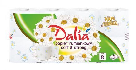 Papier toaletowy Dalia rumiankowy 3-warstwowy soft & strong (8 rolek)