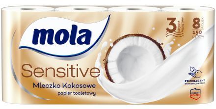 Papier toaletowy Mola Sensitive mleczko kokosowe (8 rolek)