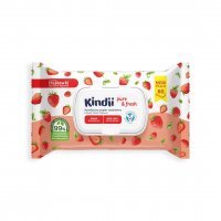 Papier toaletowy nawilżany Kindii pure&fresh zapach truskawki (60 sztuk)