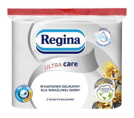 Papier toaletowy Regina Ultra Care 4-warstwowy z kojącym balsamem (9 rolek)