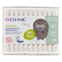 Patyczki biodegradowalne dla niemowląt Cleanic Baby Organic ECO (60 sztuk)