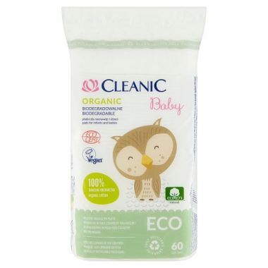 Płatki biodegradowalne dla niemowląt Cleanic Baby Organic ECO (60 sztuk)